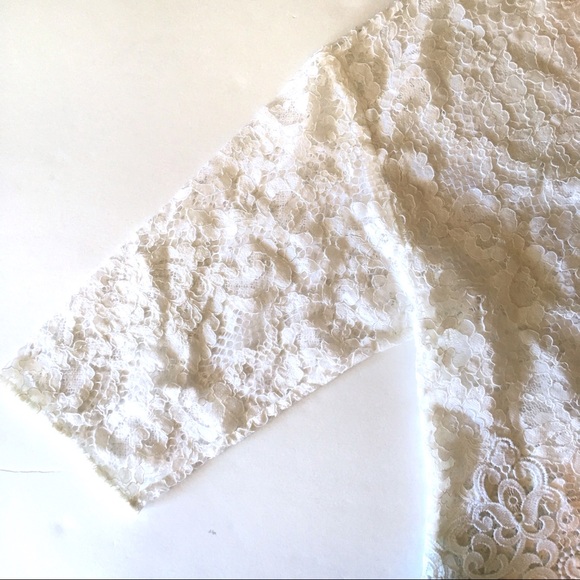 Sandro Paris Cropped Sheer Lace Top Half Sleeve - Picture 6 of 8